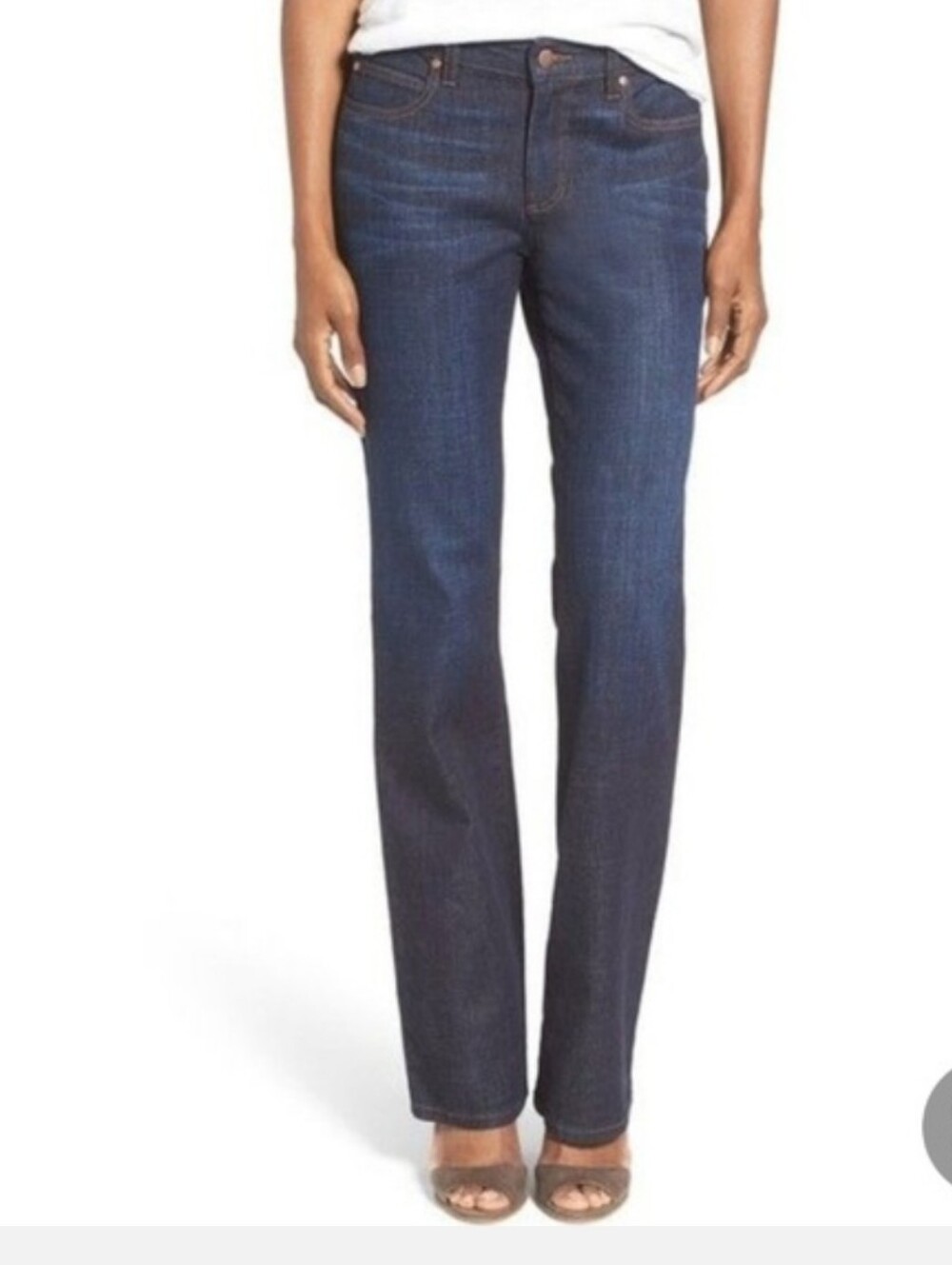 Eileen Fisher Straight Leg Mid Rise Jeans